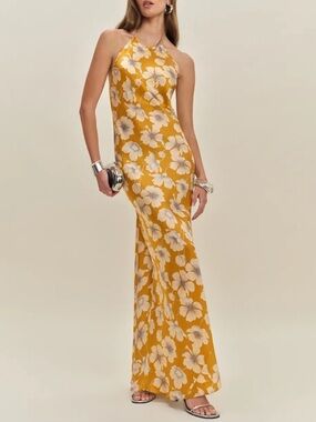 Reformation Jeany Halter Dress - Mango